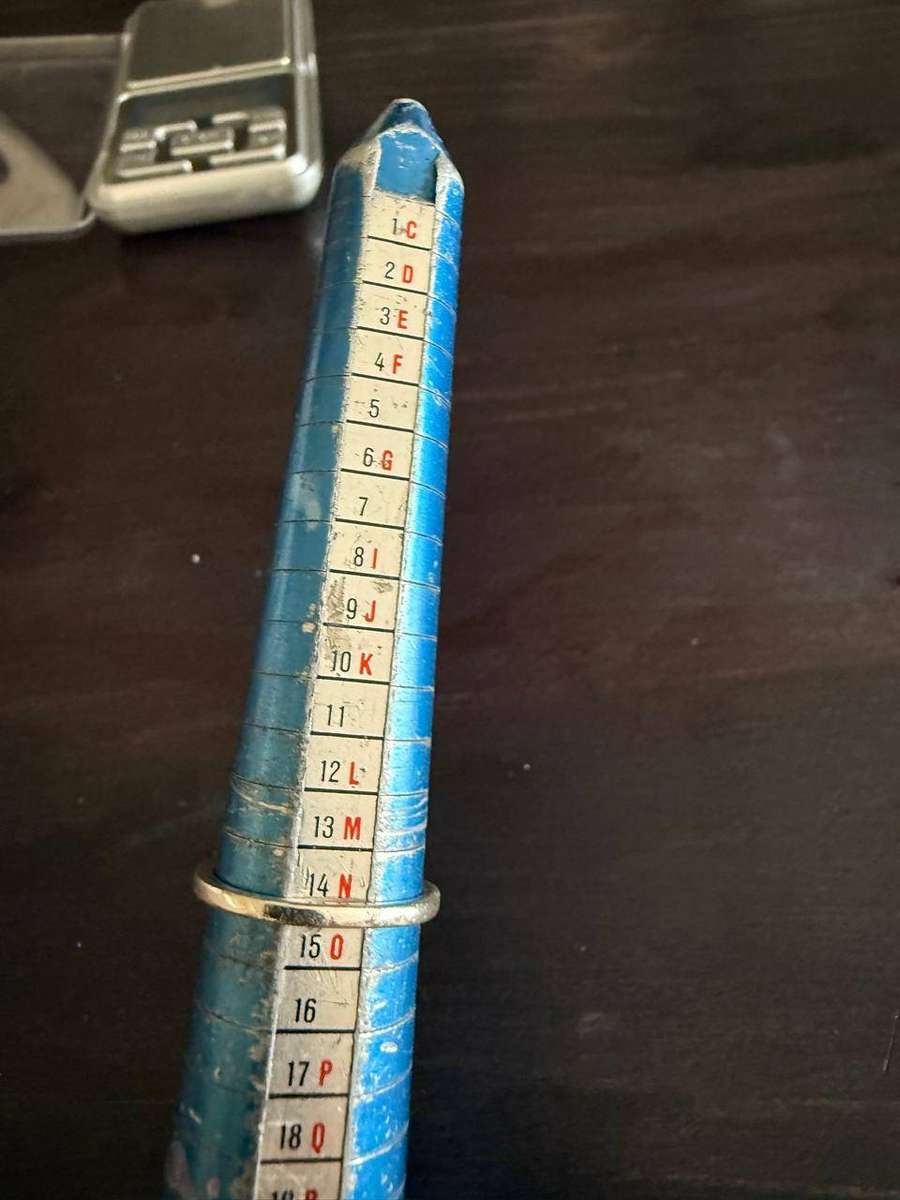 Sterling silver tiny blue stone ring