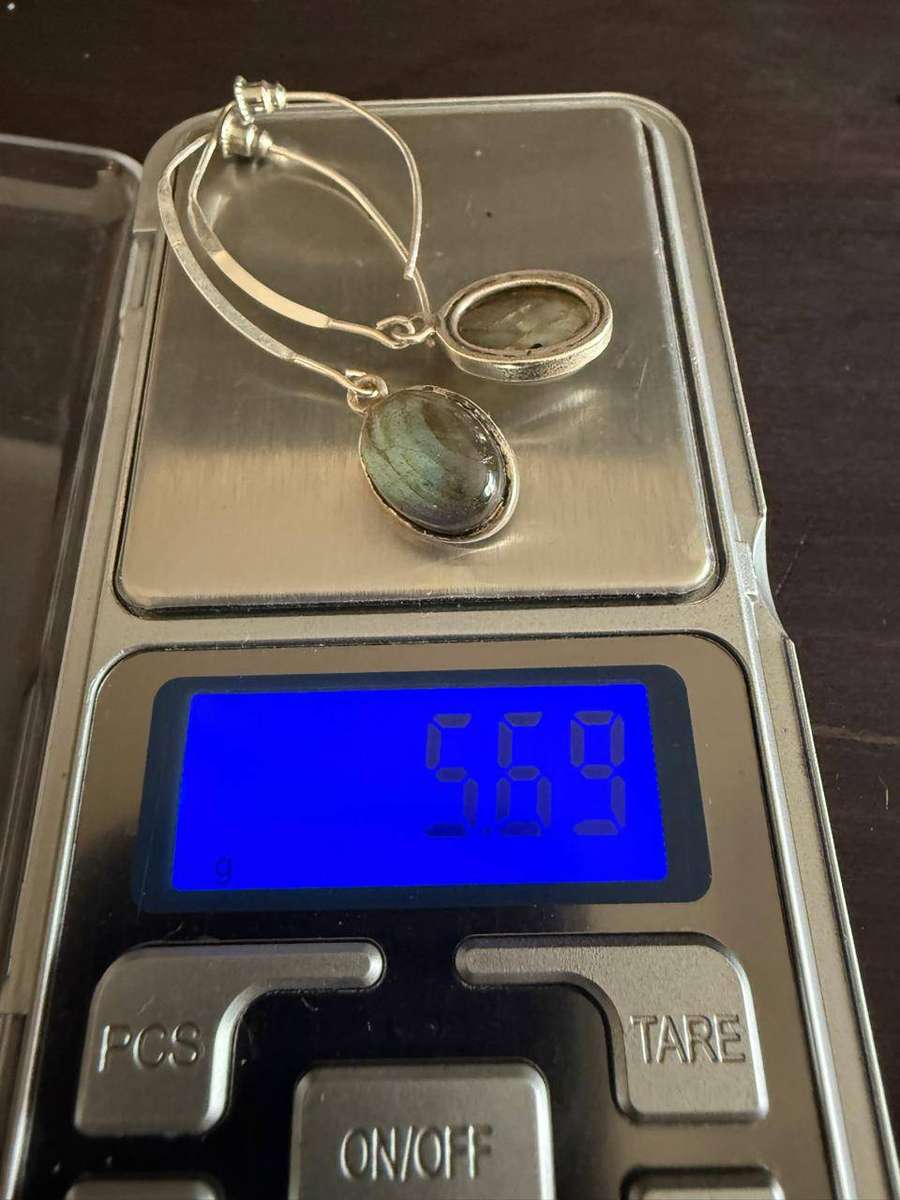 Sterling silver labradorite earrings