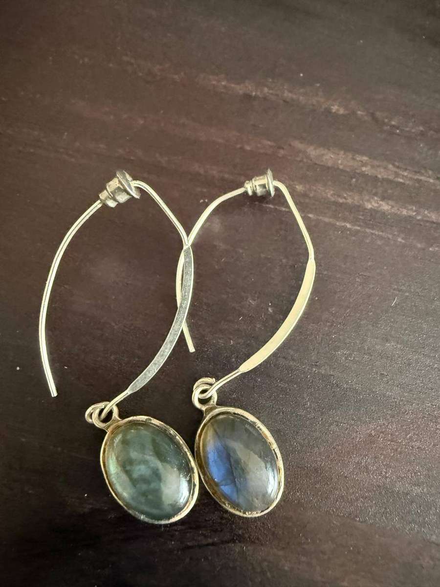 Sterling silver labradorite earrings