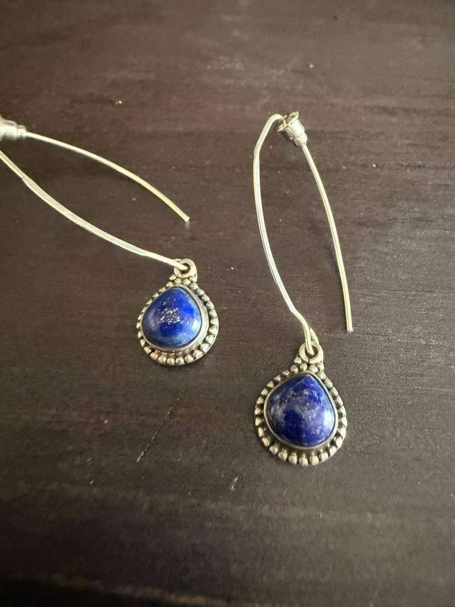 Sterling silver lapis lazuli earrings