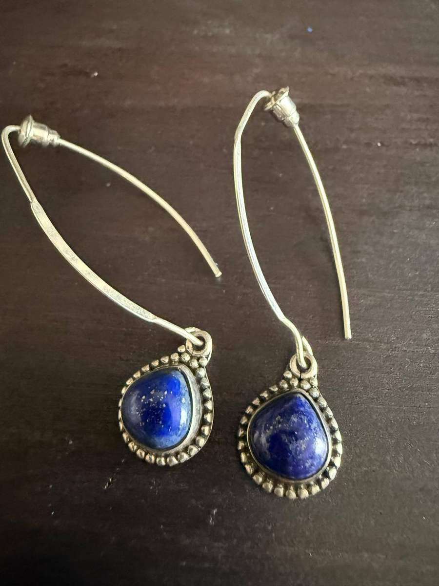 Sterling silver lapis lazuli earrings