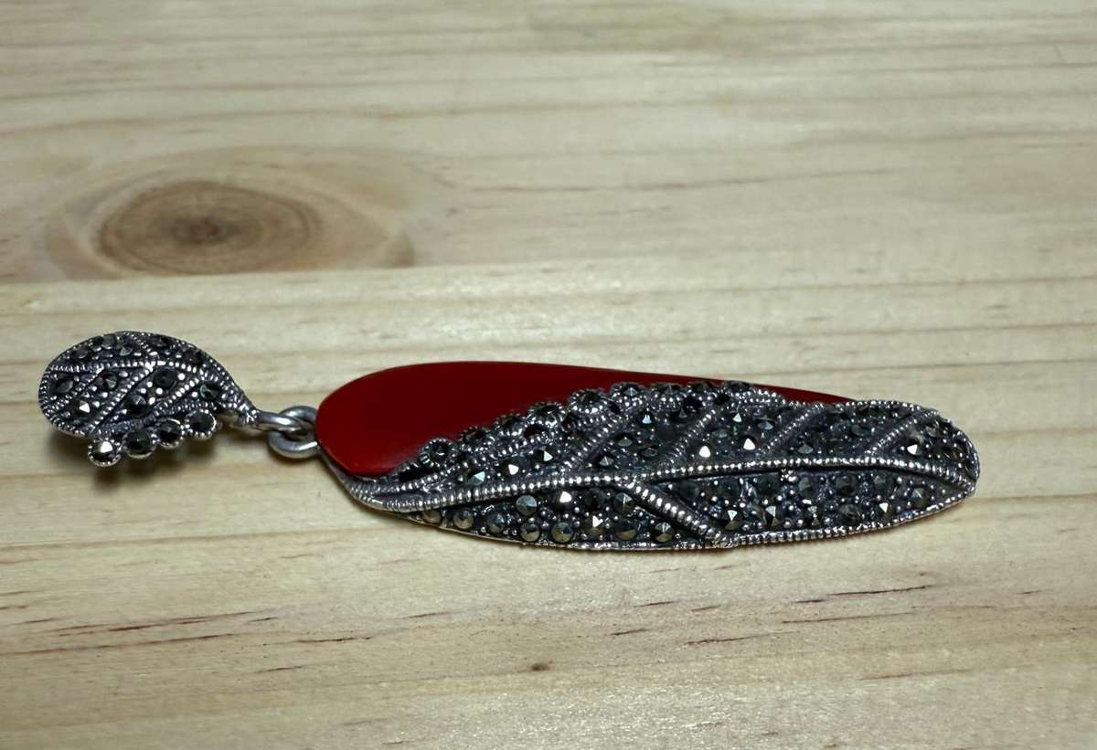 Sterling silver vintage carnelian Pendant