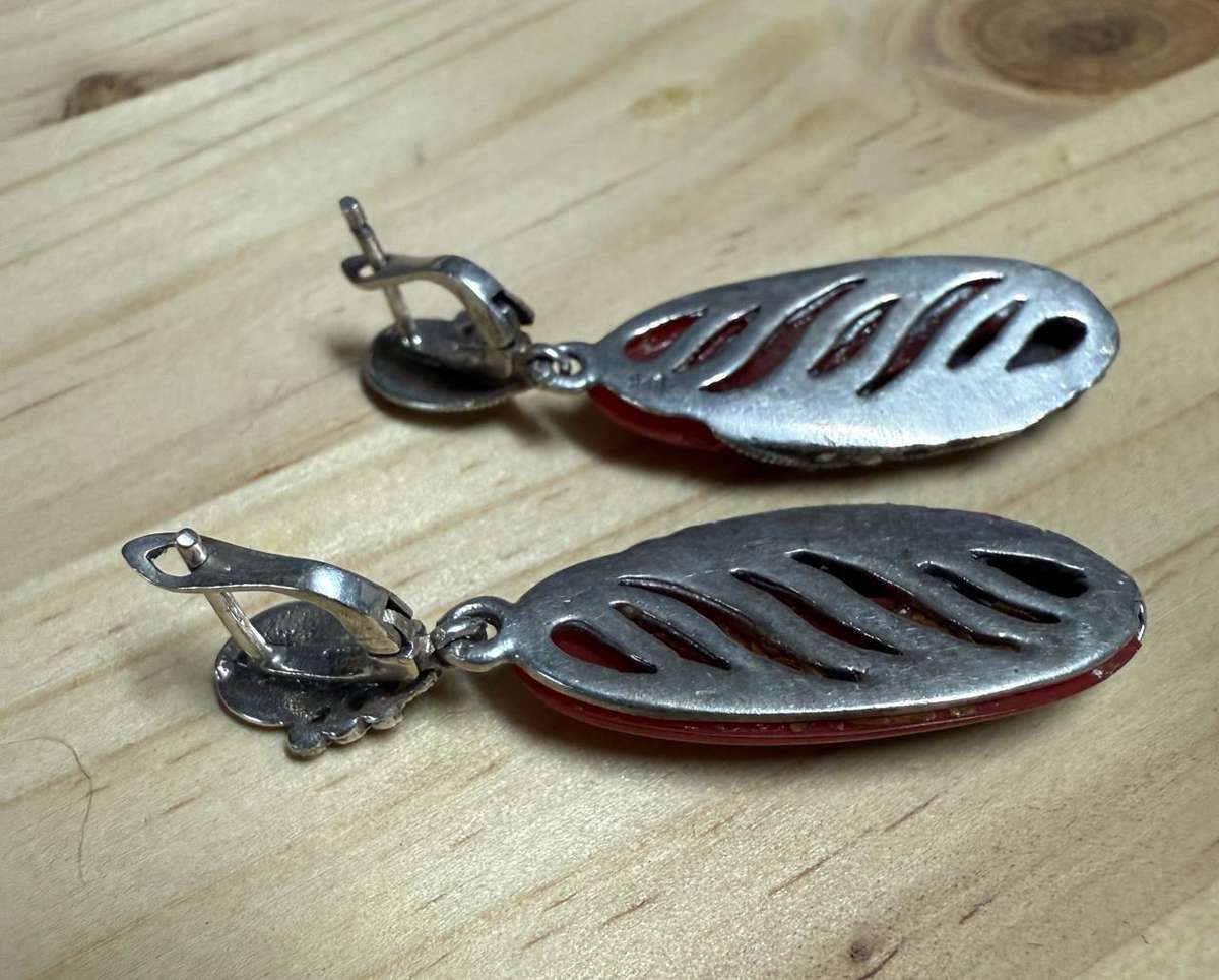 Sterling silver carnelian earrings