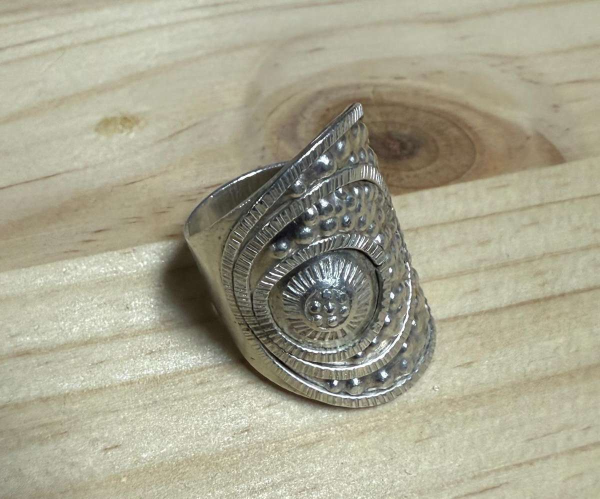 Sterling silver boho ring