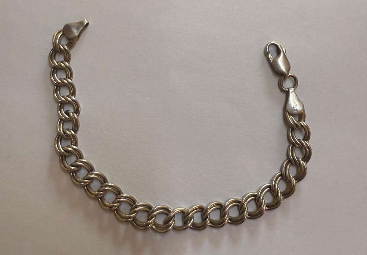 Sterling silver double link bracelet