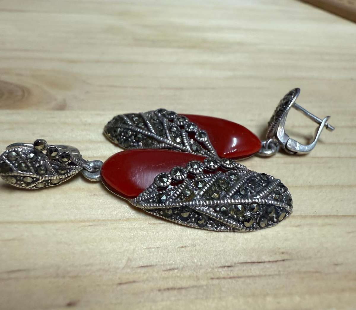 Sterling silver carnelian earrings