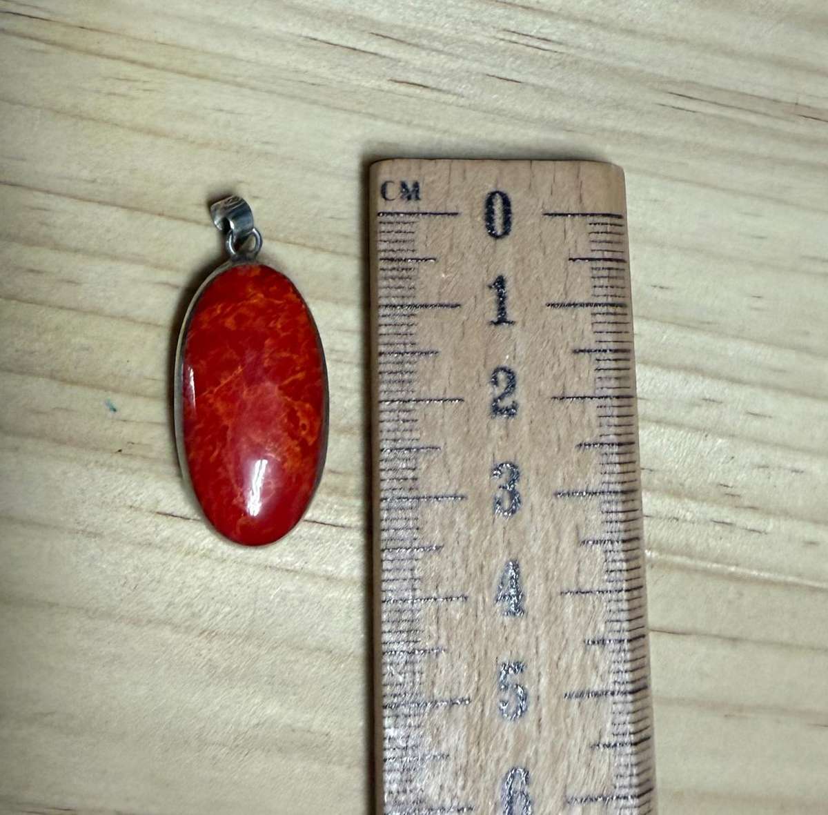 Sterling silver Coral / Mother of Pearl Pendant