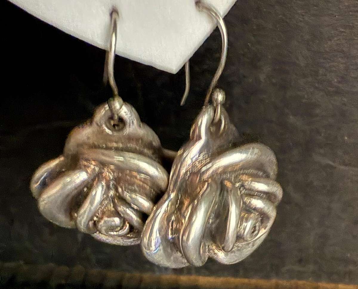 Sterling silver rose earrings