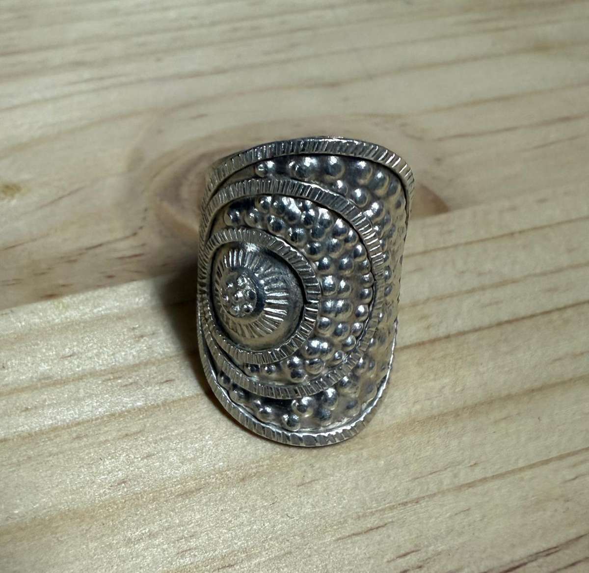 Sterling silver boho ring