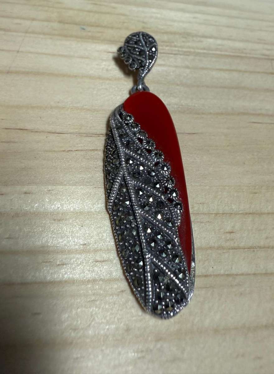 Sterling silver vintage carnelian Pendant