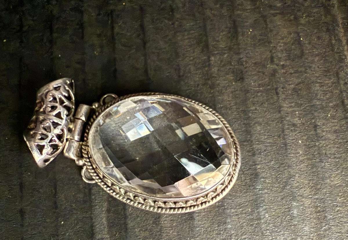 Sterling silver clear pendant