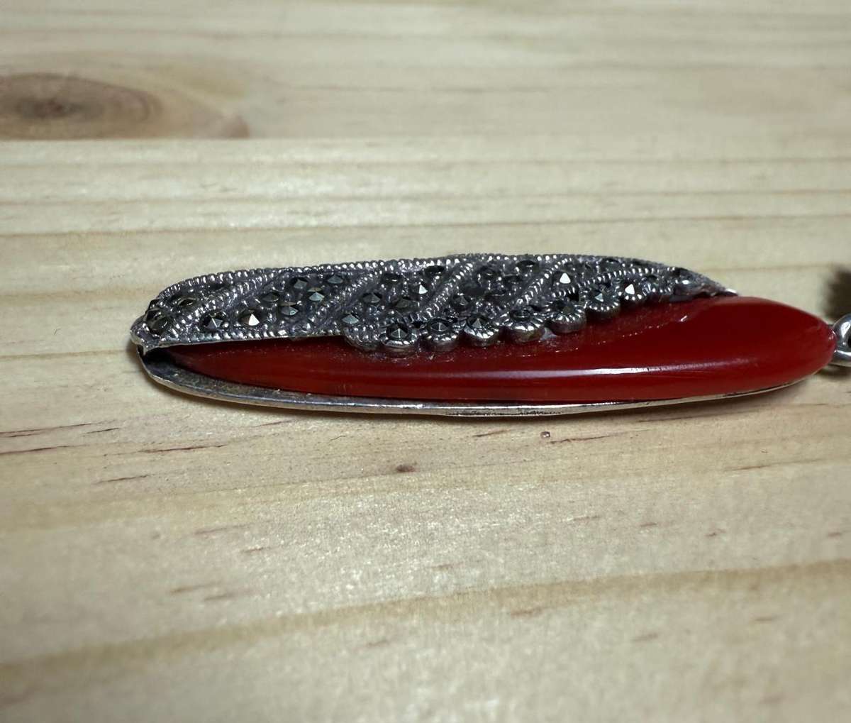 Sterling silver vintage carnelian Pendant