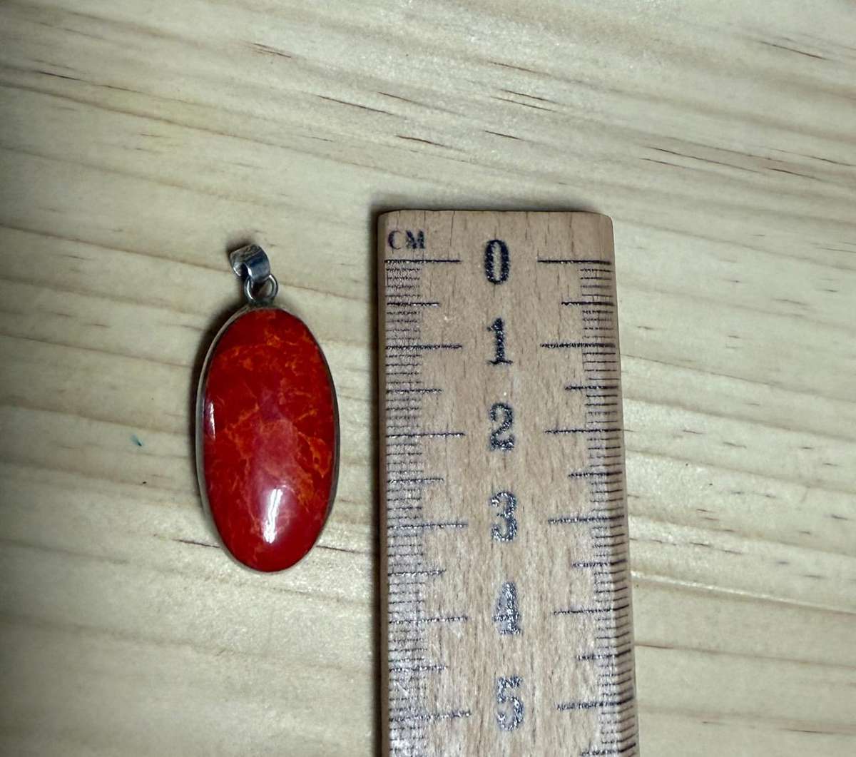 Sterling silver Coral / Mother of Pearl Pendant