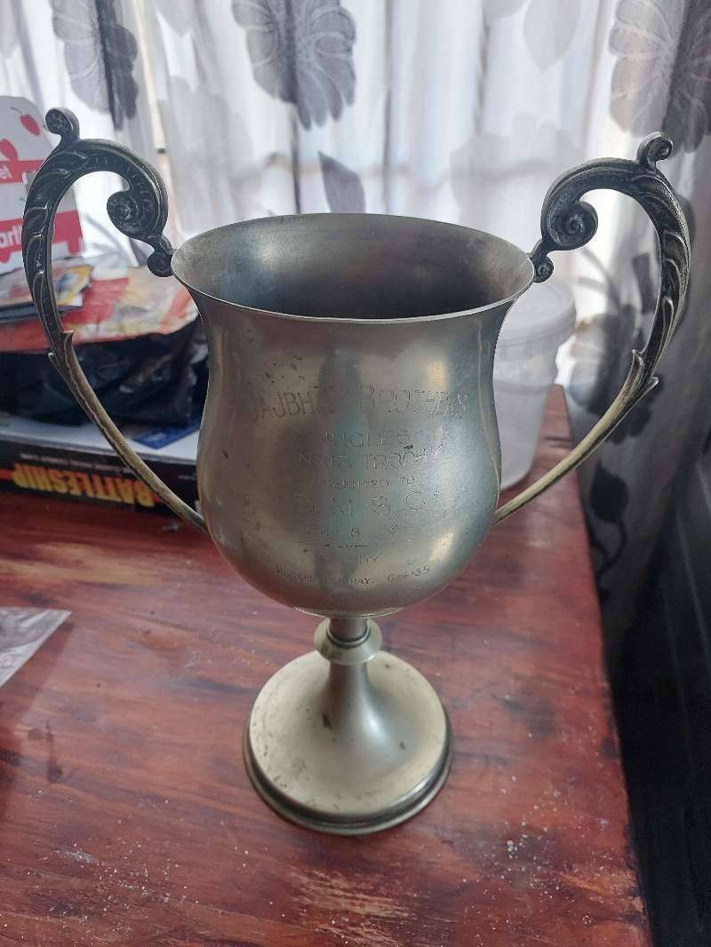 1930s tennis trophy silver plated vintage collectible