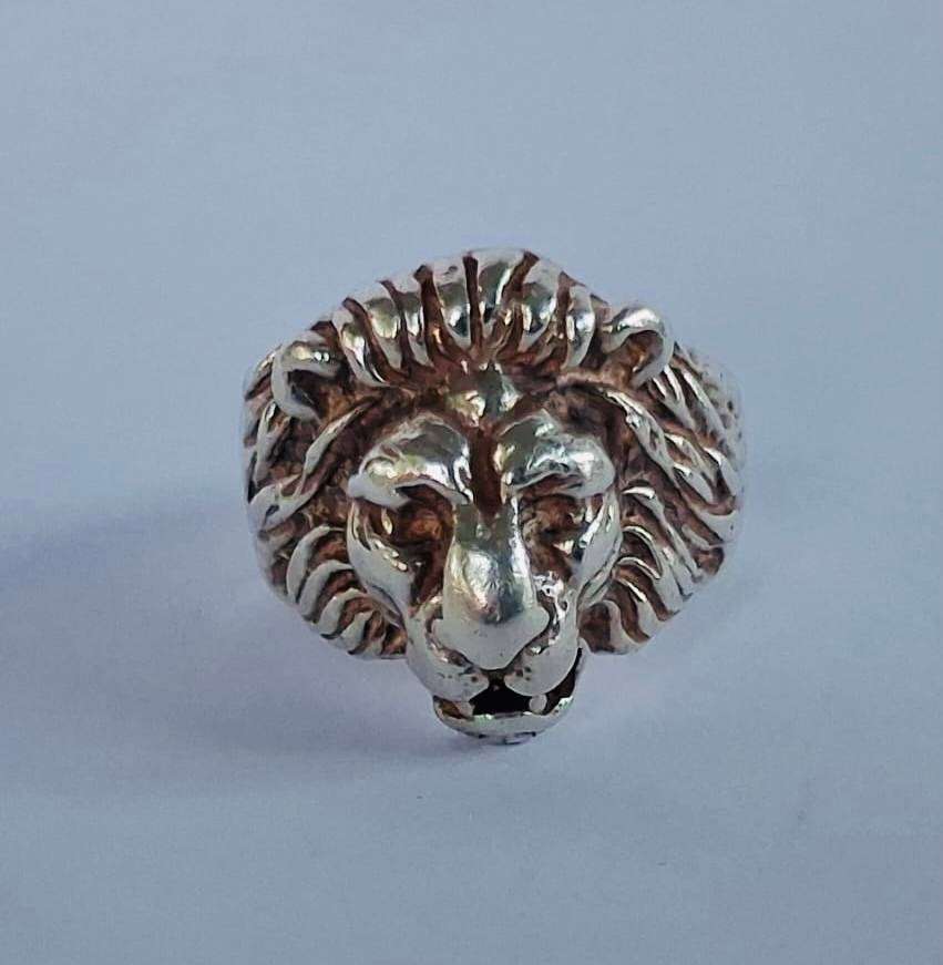 STERLING SILVER LION RING