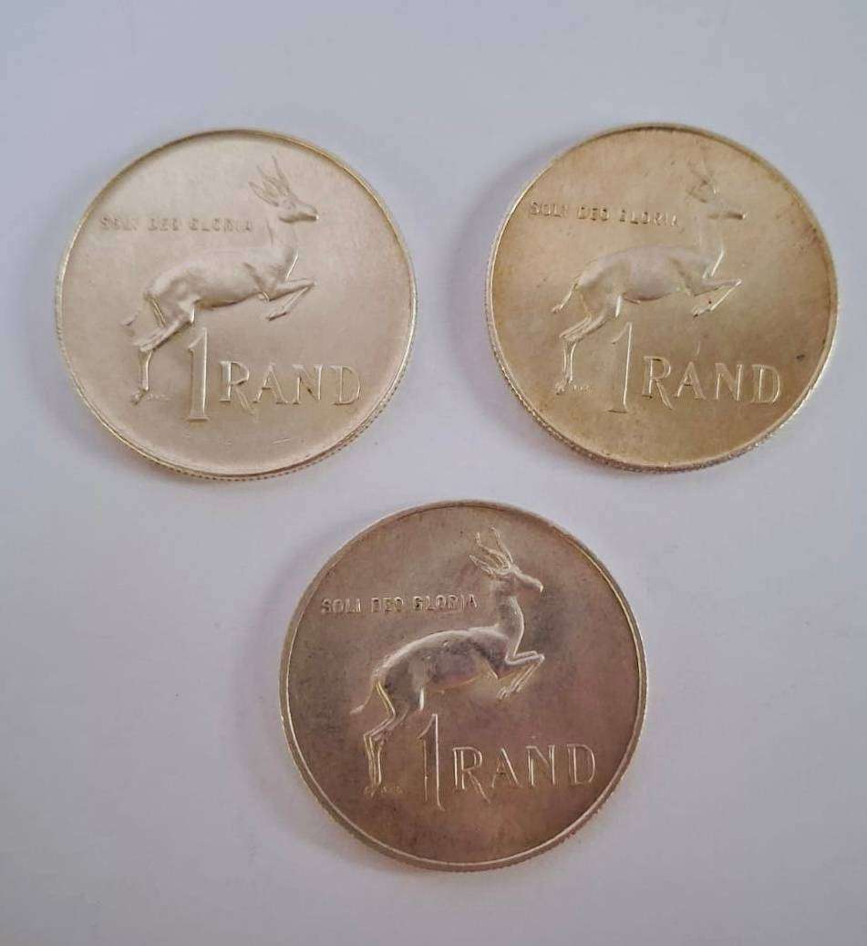 THREE SILVER R1 COINS - BID ALL THREE -