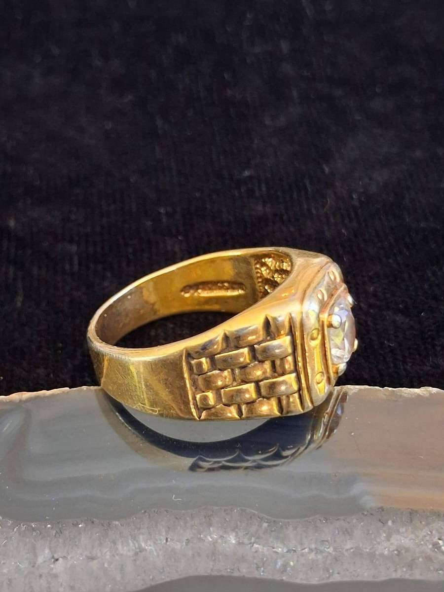 GOLD PLATED 925 SILVER RING - STUNNING -