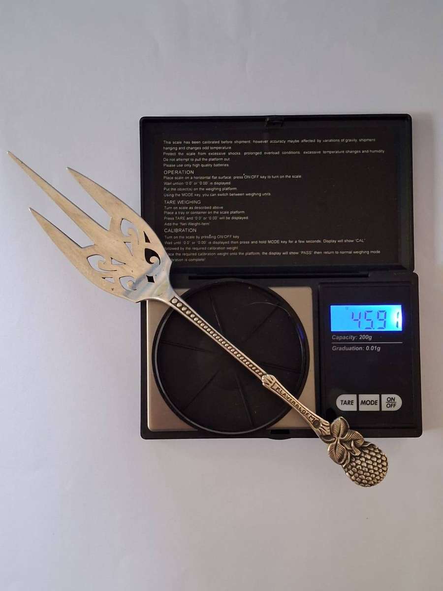 SILVER 925 FISH SERVING FORK 45.9grams