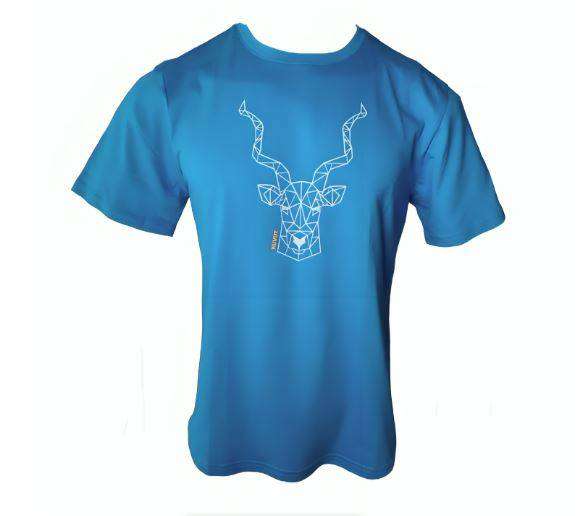 KuVut Geometric Brilliant Blue T-Shirt Size S