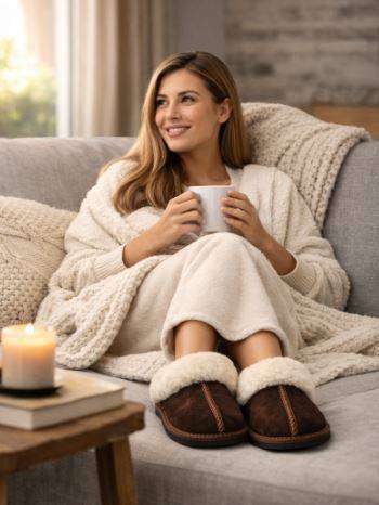 KuVut Sheepskin Slippers - Choc Brown - Size 5