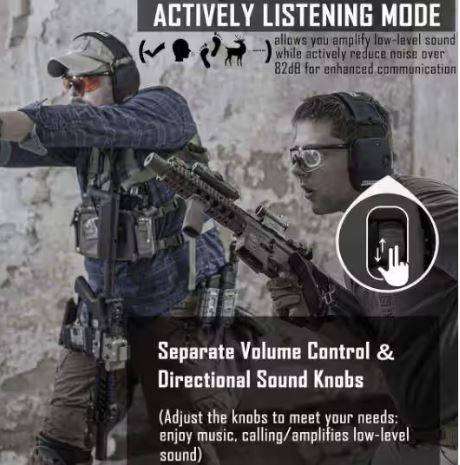 KuVut Electronic Shooting Earmuffs - Green