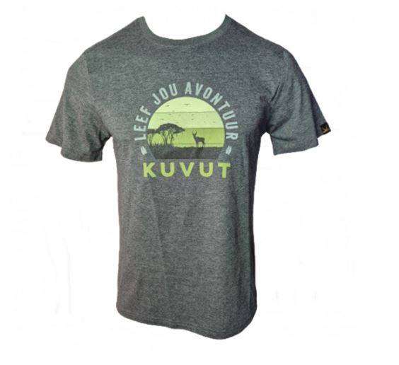 KuVut Wildlife Adventure Charcoal Melange T-Shirt Size S