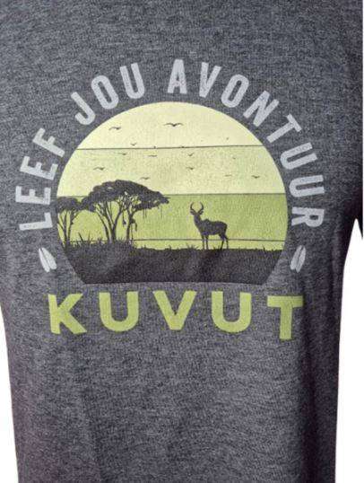 KuVut Wildlife Adventure Charcoal Melange T-Shirt Size S