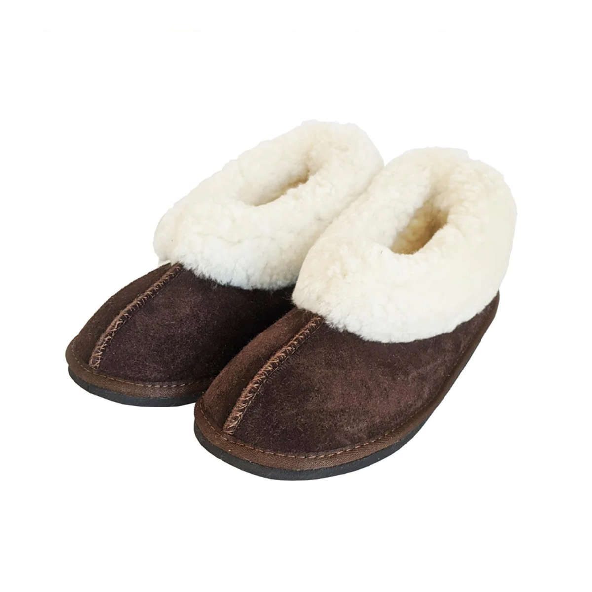 KuVut Sheepskin Slippers - Chocolate Brown - UK 8 unisex