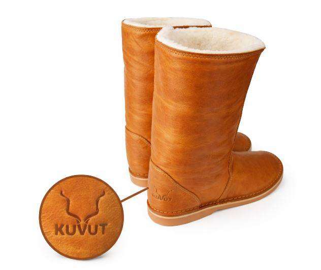 Kuvut Mens Ugg Leather Boots  Tan - UK10