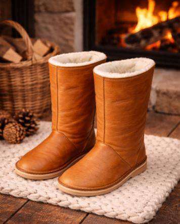 Kuvut Mens Ugg Leather Boots  Tan - UK10