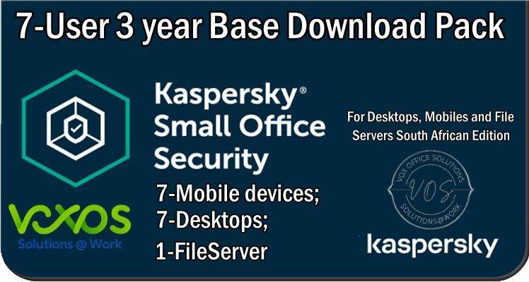 Kaspersky Small Office Security - 7 User 3 Year - 7 Mobile Device - 7 Desktop - 1 File Server