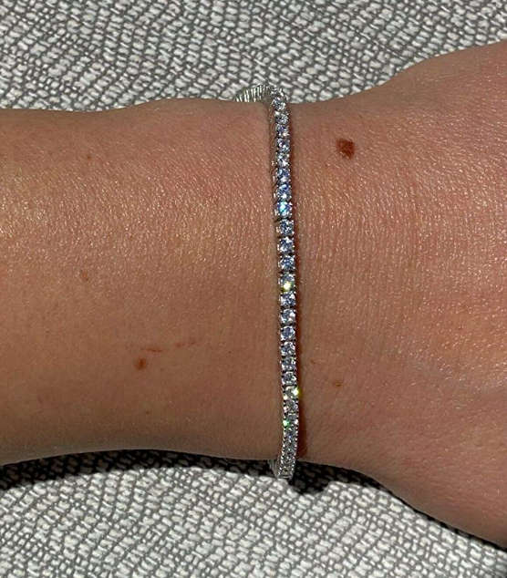 925 Silver Tennis Bracelet - 18cm 2mm