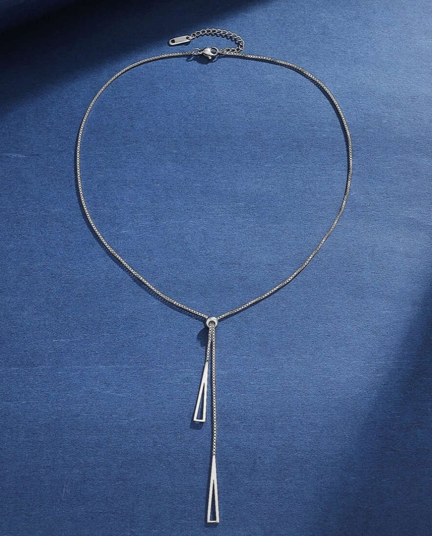 Silver Plated Non Tarnish Stainless Y Lariat Necklace