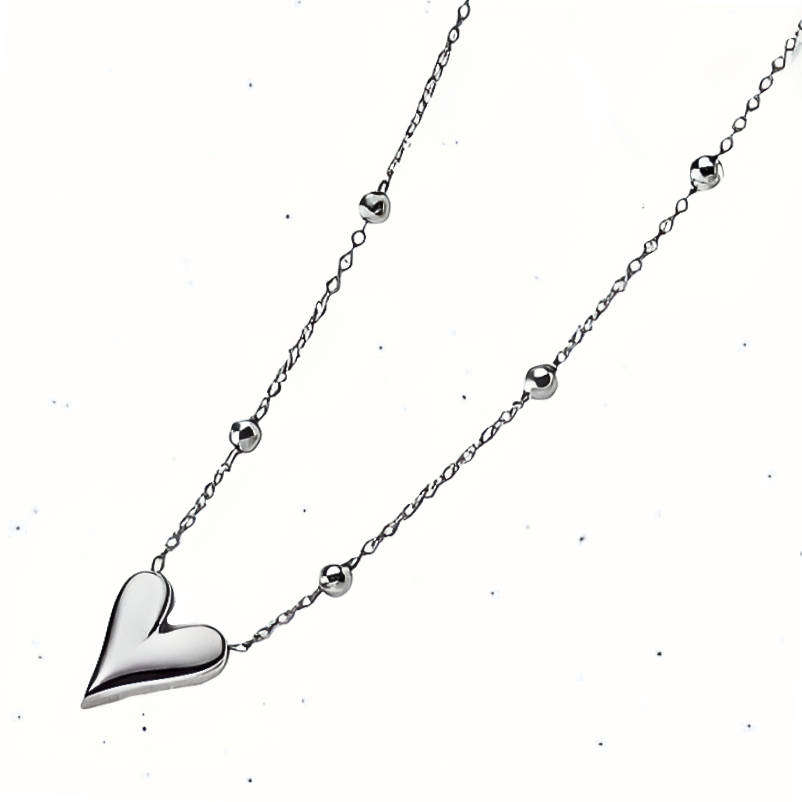 Silver Plated Chic Heart Necklace in Velvet Jewellery Box