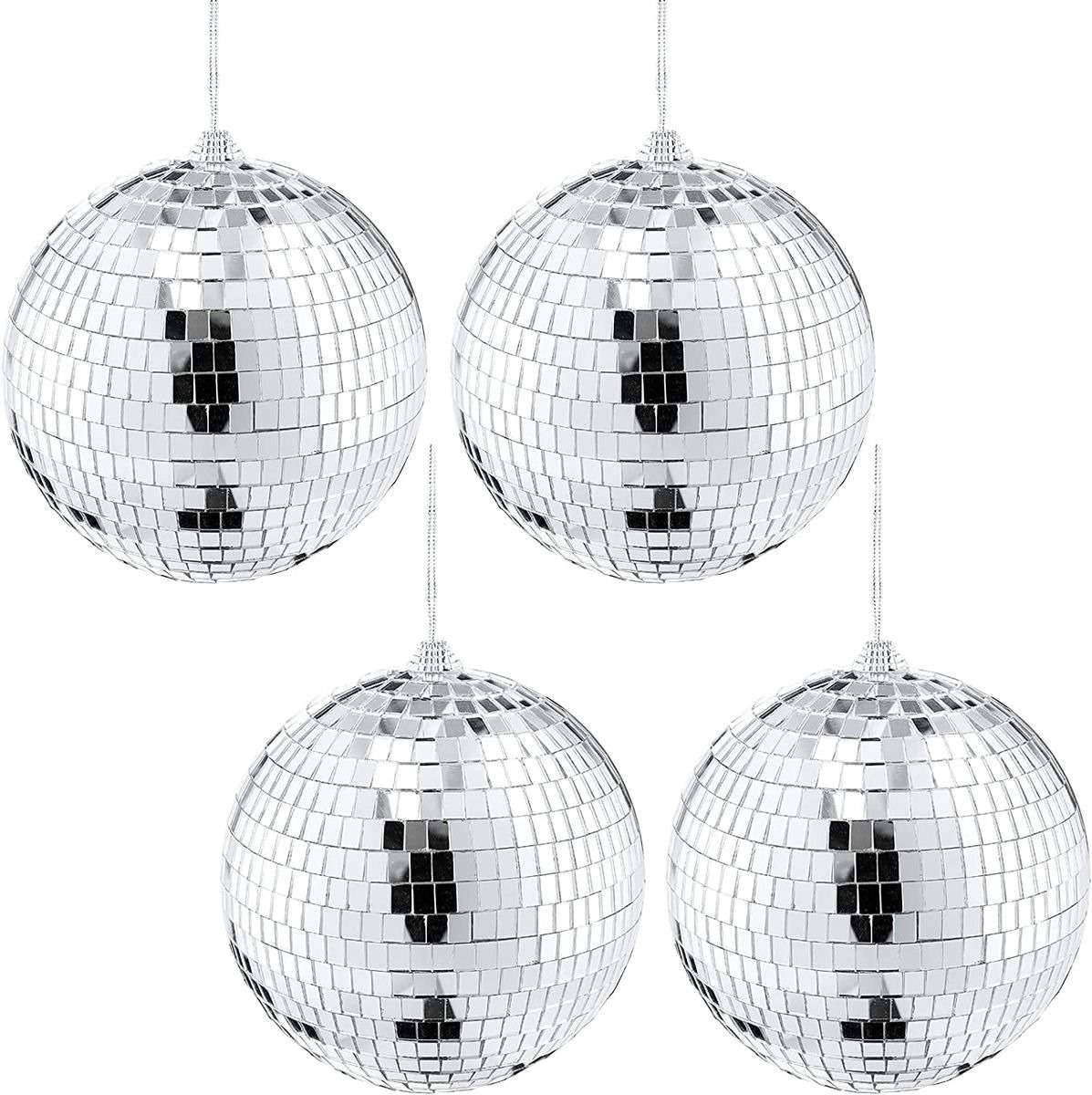 Pack of 4 units 12cm glass mirror ball for disco dance wedding or party