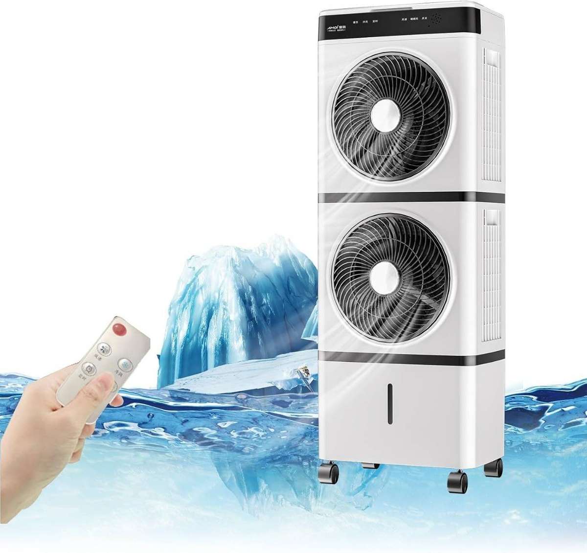 Portable air cooler evaporative air cooler cooling fan with remote