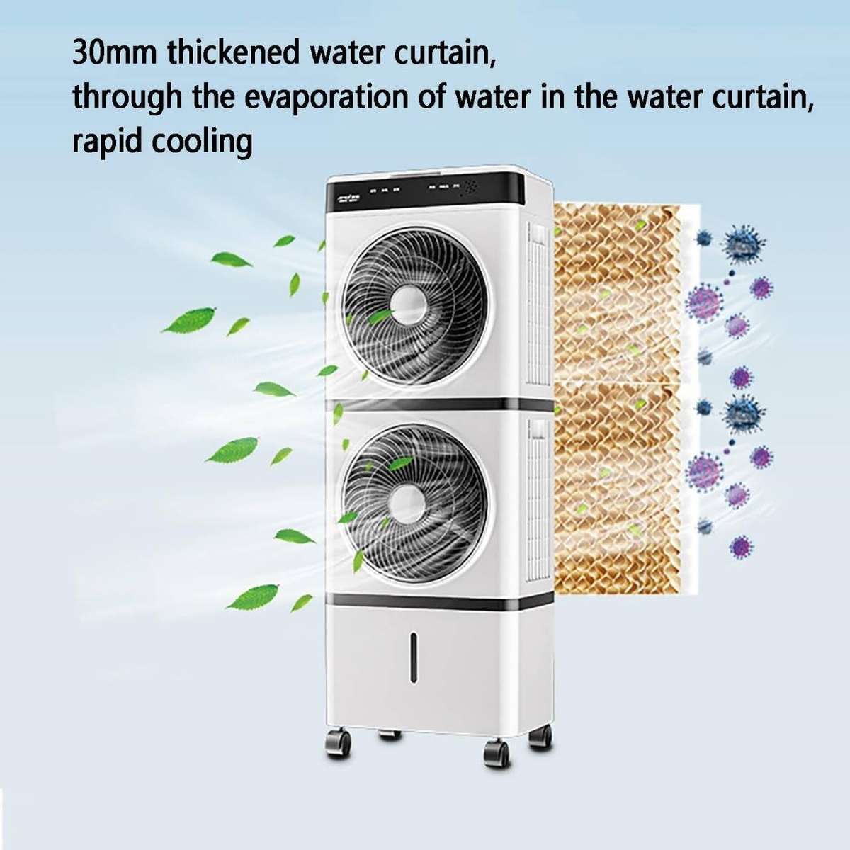 Portable air cooler evaporative air cooler cooling fan with remote