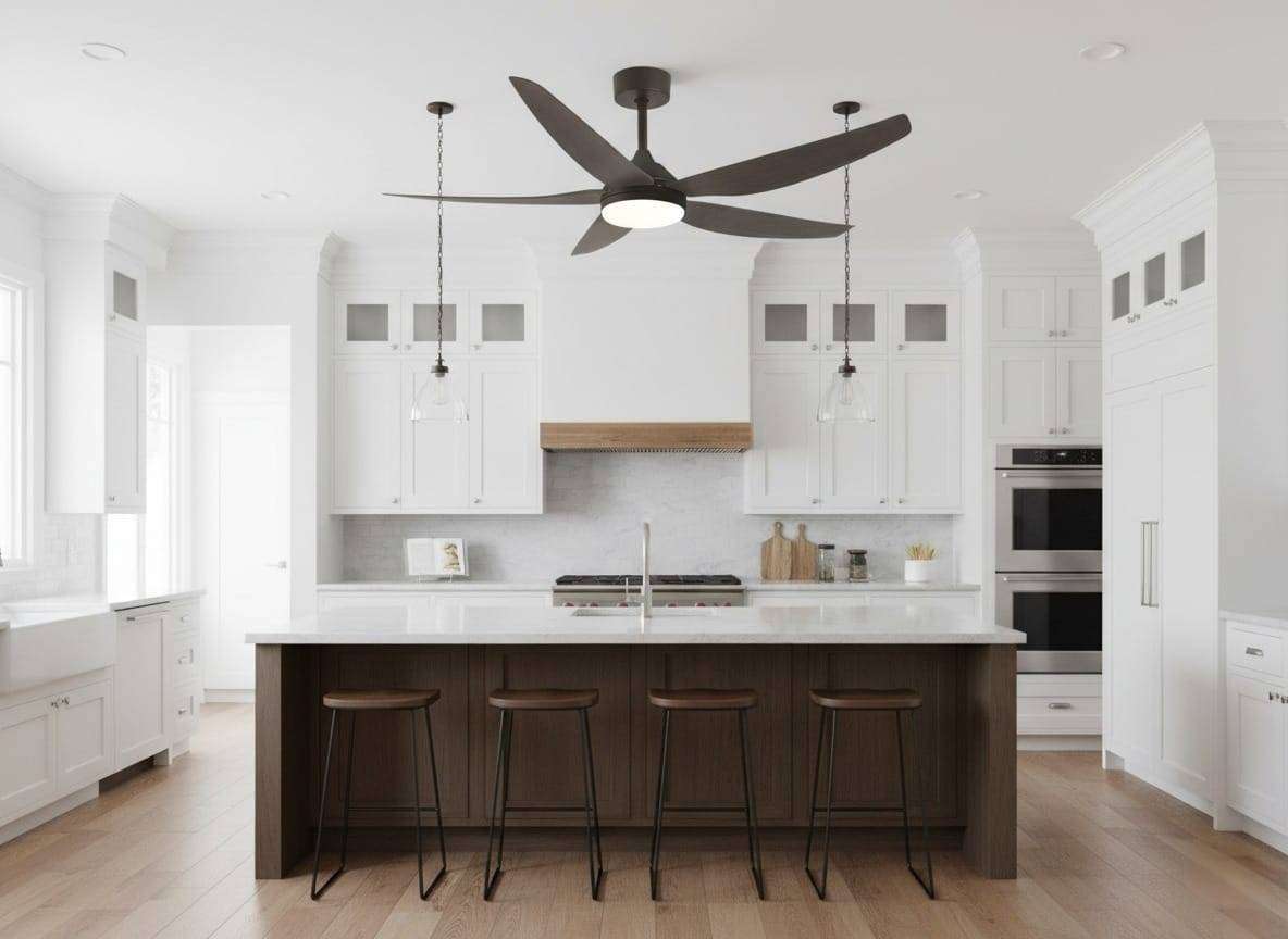 HT Aero breeze 52inch 5 blade 50W LED ceiling fan light with remote control silent energy efficient