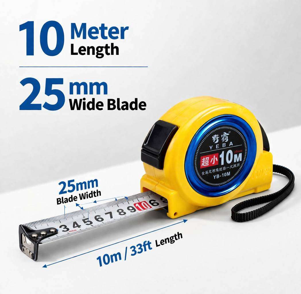 10M Heavy duty tape measure compact pocket size