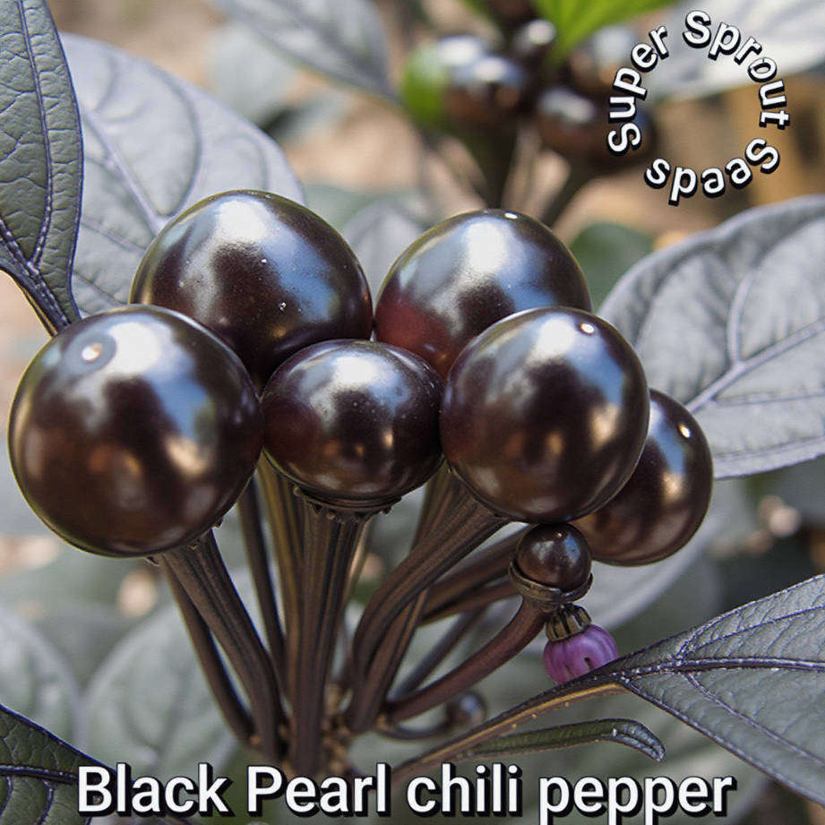 BLACK PEARL CHILLI x 10+ organic seeds