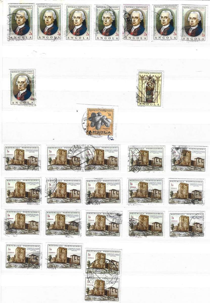 Angola. Selection of 4 pages used Angola stamps.
