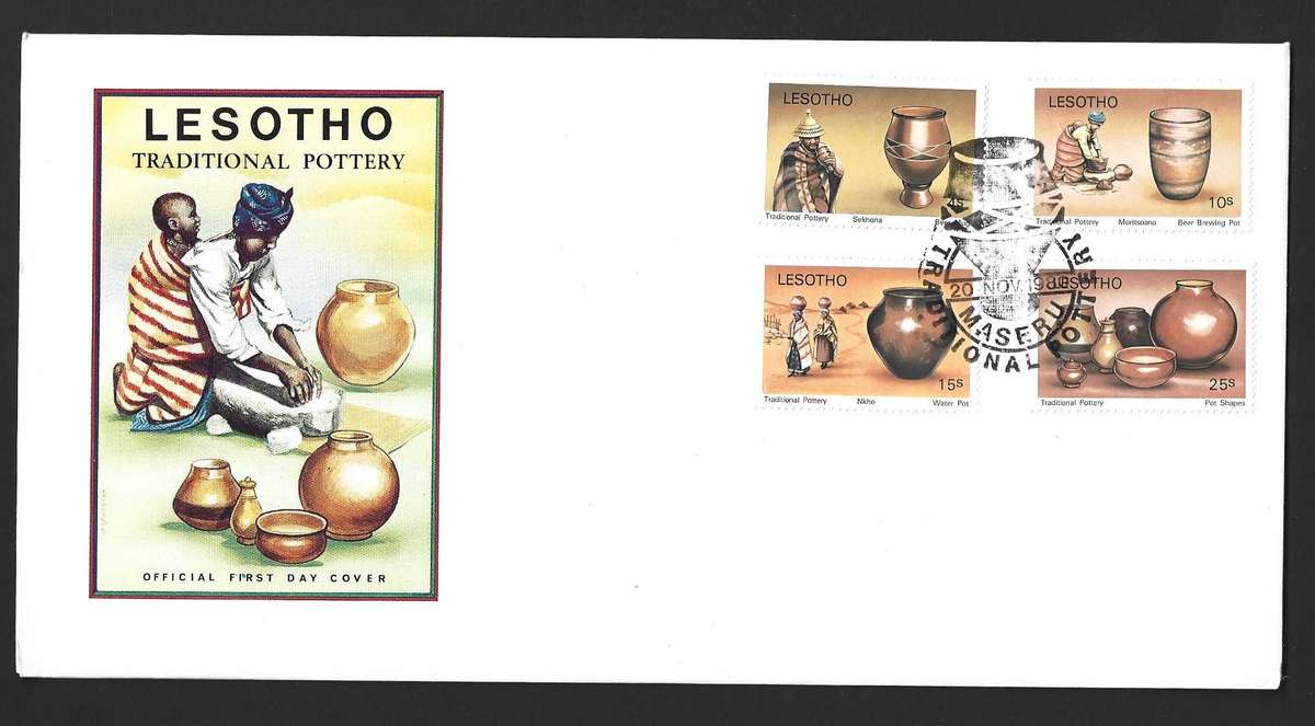 Lot 60 Lesotho collection of 13 different FDC's. Duplicates of most covers included