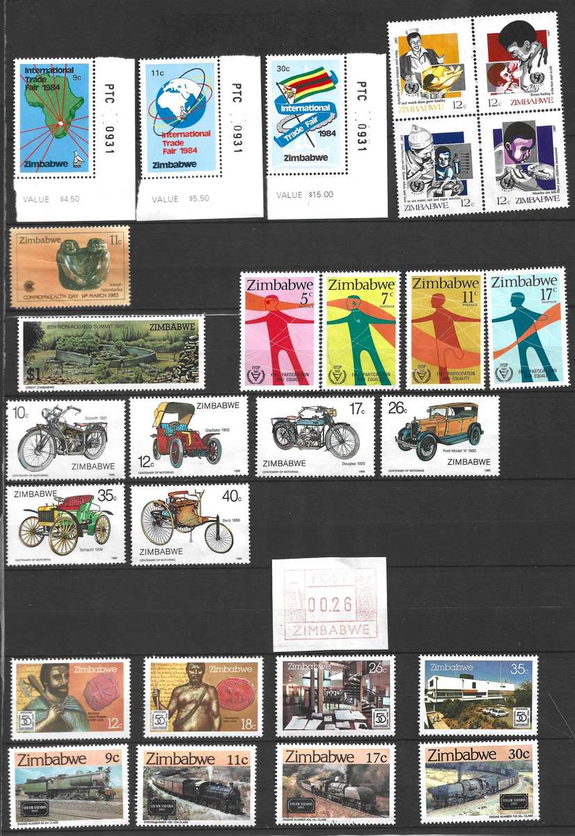 Lot 1 Zimbawe used stamps. Cards not included