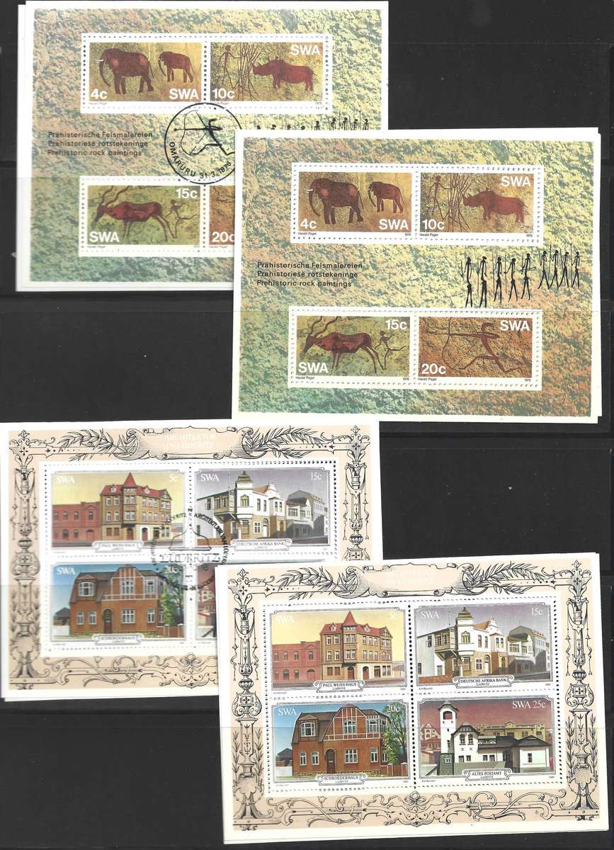 LOT 7 SWA minisheets, c/blocks, and stamps. CTO and mint mix.