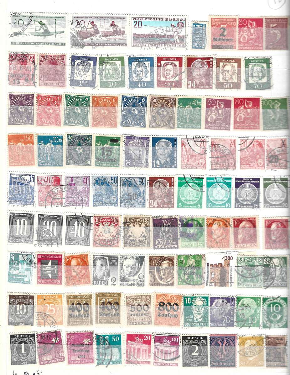 lot B Bulk lot German stamps.  Mix from the 1940's onward. see scans
