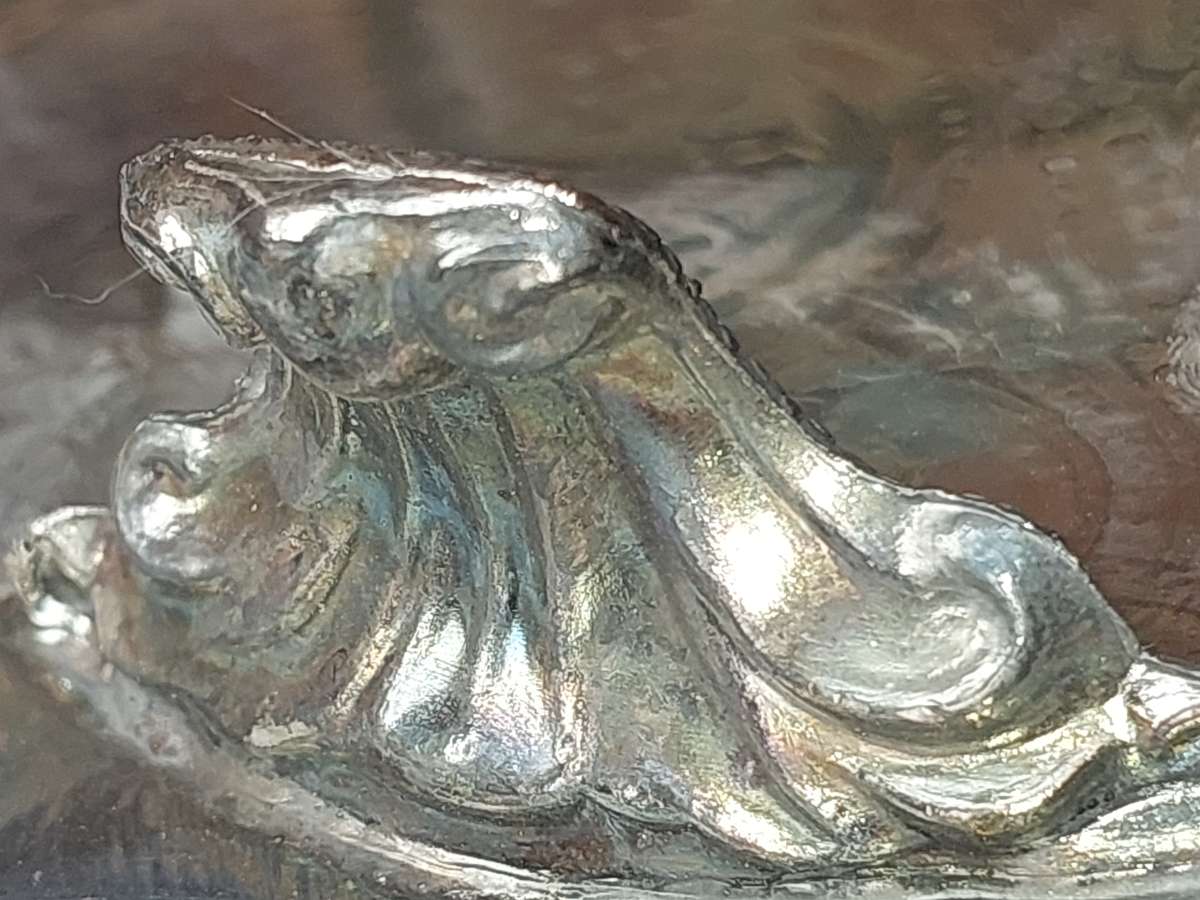 A VICTORIAN STYLE SILVER PLATED SERVING TRAY