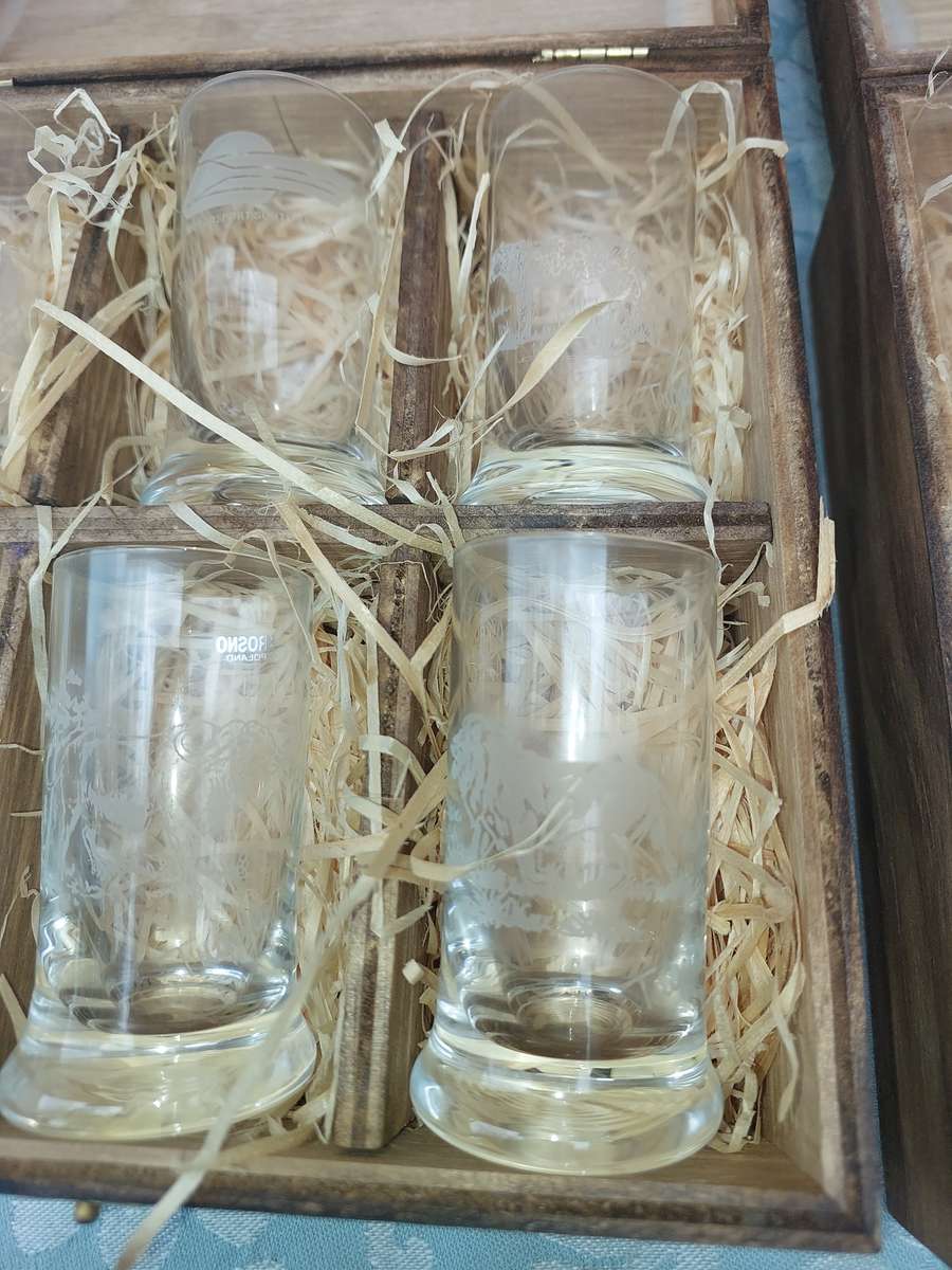 A COLLECTOR SET OF 12 BIG FIVE AFRICAN GAME SHERRY GLASSES