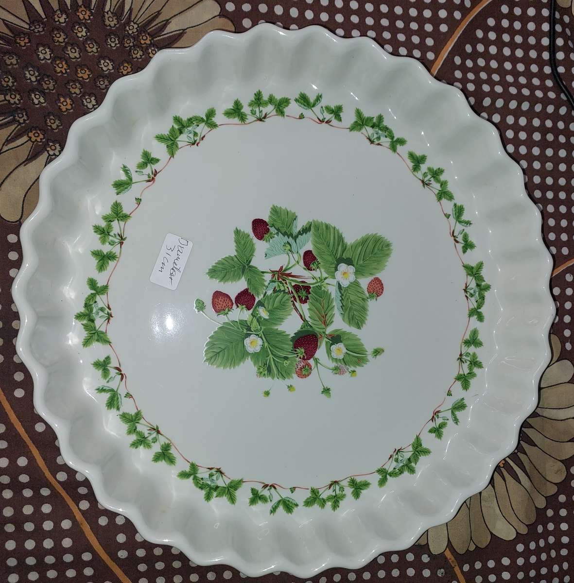 A 1980'S VINTAGE PORTMEIRION FULLY VERTRIFIED QUICHE,PIE, TART BAKE AND SERVE DISH