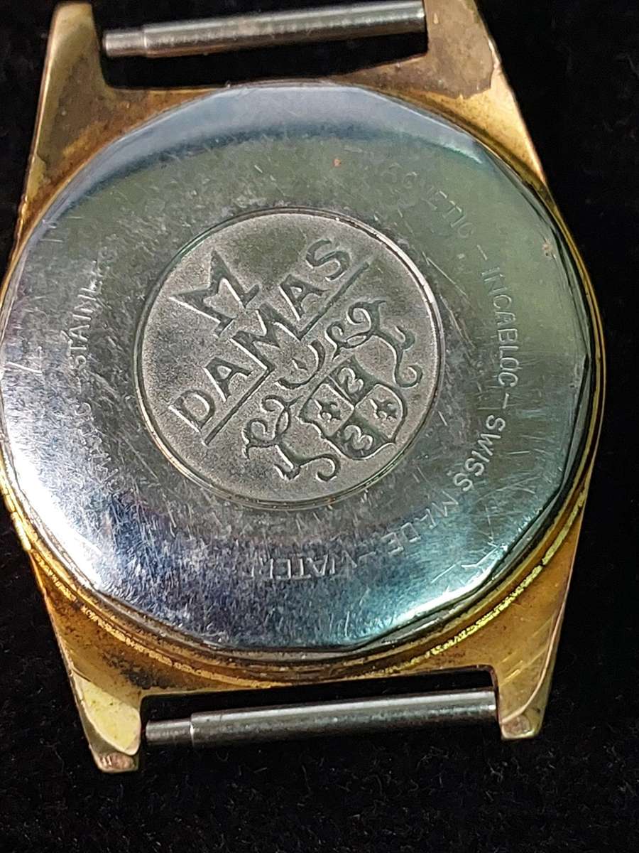 A VINTAGE RARE DAMAS AUTOMATIC 25 JEWELS SWISS CALENDAR MENS WATCH WORKING SOLD AS IS