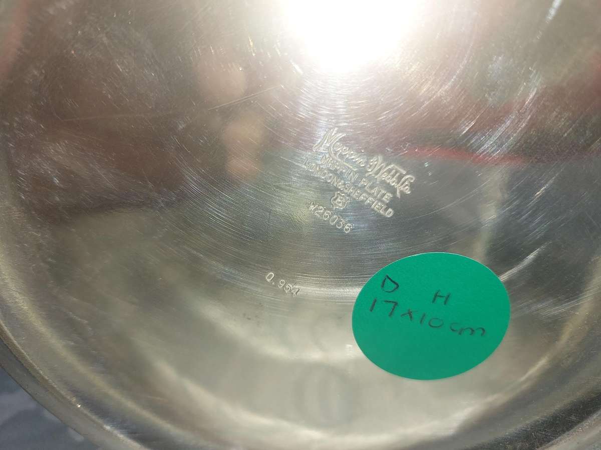 A Mappin and Webb Silver Plated Two-Piece Ice Pail  sold as is